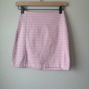 John Galt Women's Pink Plaid Skirt